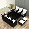 Picture of Outdoor Dining Set Poly Rattan - 27 Pcs Black