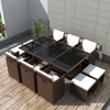 Picture of Outdoor Dining Set Poly Rattan - 27 pcs Brown