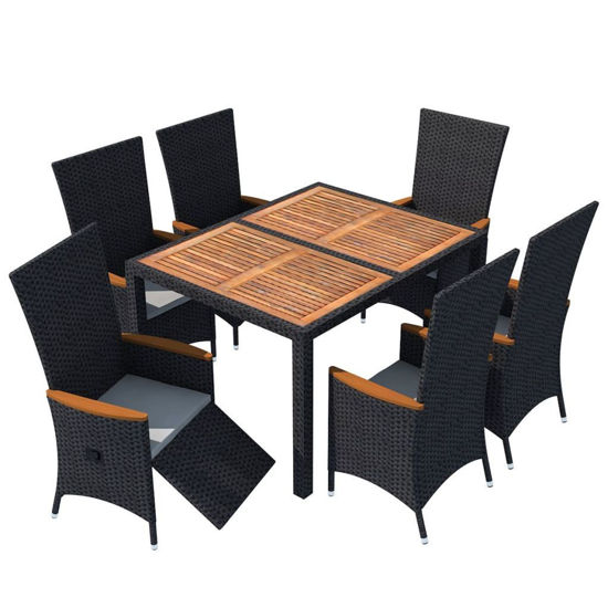 Convenience Boutique / Outdoor Dining Set XXL Poly Rattan Acacia Wood