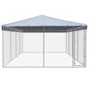 Picture of Outdoor Dog Kennel with Roof Galvanized Steel 25x13