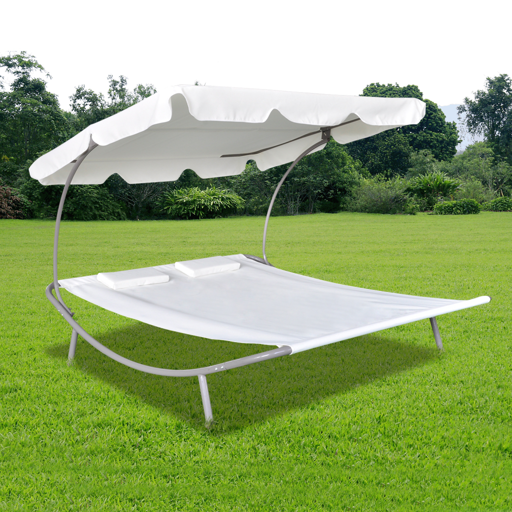 Convenience Boutique / Outdoor Double Sun Bed with Canopy & 2 Pillows
