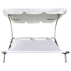 Picture of Outdoor Double Hammock Sunbed with Canopy and 2 Pillows - Cream White