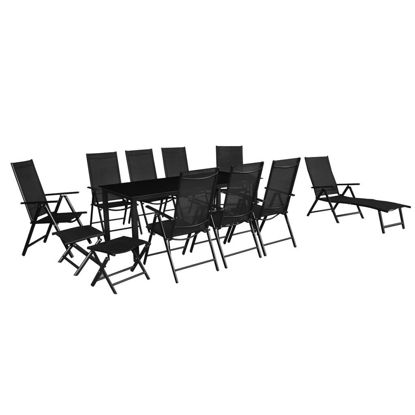 Picture of Outdoor Folding Aluminum Dining Set 12pc - Black
