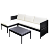 Picture of Outdoor Furniture 3-Seat Sofa Lounge Set Rattan Wicker - Black