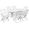 Picture of Outdoor Furniture Dining Set 7 pcs - White Acacia Wood