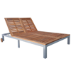 Picture of Outdoor Furniture Double Chaise Daybed Sun Lounger - Acacia Wood