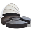 Picture of Outdoor Furniture Round Sofa Sunbed Set with Canopy - Brown