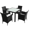 Picture of Outdoor Furniture Set 1 Table with 4 Chairs Poly Rattan - Black