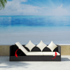 Picture of Outdoor Furniture Sun Bed with Cushion & Pillow Rattan - Black