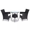Picture of Outdoor Garden Dining Set - Poly Rattan - Black