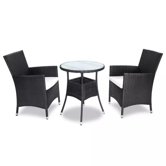 Picture of Outdoor Garden Dining Set - Poly Rattan - Black