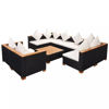 Picture of Outdoor Garden Lounge Set - Poly Rattan WPC Top - Black