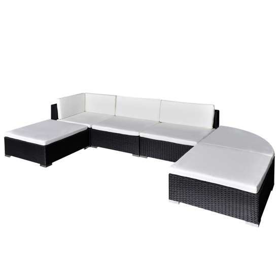 Picture of Outdoor Garden Lounge Set Poly Rattan - Black 16 Piece