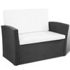 Picture of Outdoor Garden Sofa Set - Poly Rattan - Black