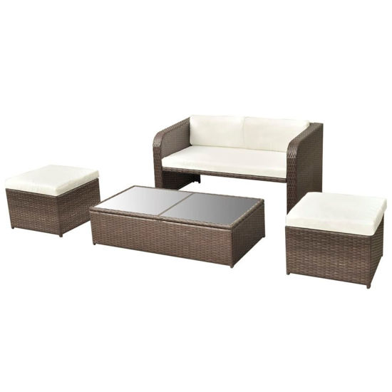 Picture of Outdoor Garden Sofa Set - Poly Rattan - Brown