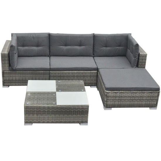 Picture of Outdoor Garden Sofa Set - Poly Rattan - Gray