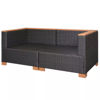 Picture of Outdoor Garden Sofa Set - Poly Rattan WPC Top - Black