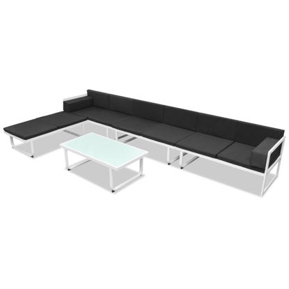 Picture of Outdoor Garden Sofa Set - Textiel Aluminum - Black and White