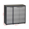 Picture of Outdoor Garden Storage Cabinet with 2 Shelves - Black and Gray