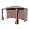 Picture of Outdoor Gazebo with Brown Curtain Aluminum 13' x 10' Weather-resistant