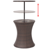 Picture of Outdoor Ice Cooler Bucket Table Poly Rattan - Brown