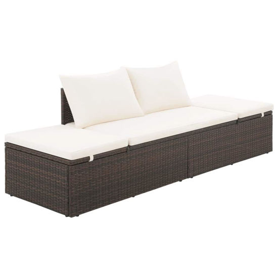 Picture of Outdoor Lounge Bed 76" - Poly Rattan - Brown