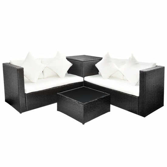 Convenience Boutique / Outdoor Lounge Set Poly Rattan Black