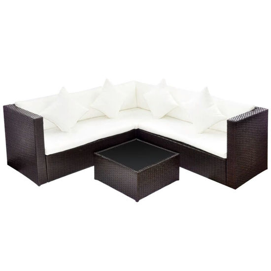 Picture of Outdoor Lounge Set - Poly Rattan - Brown
