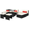 Picture of Outdoor Modular Garden Lounge Set - Poly Rattan - Black