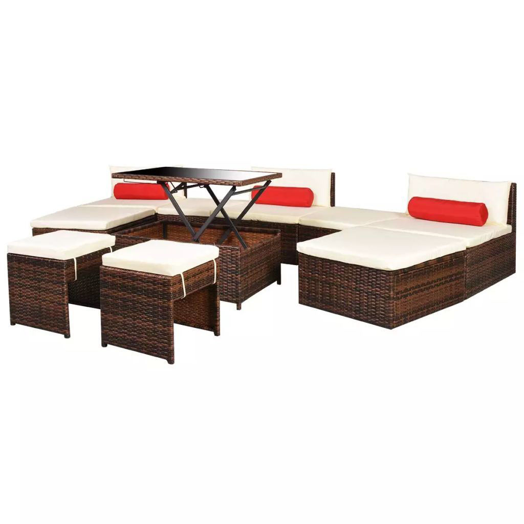 Convenience Boutique / Outdoor Modular Garden Lounge Set Poly Rattan