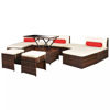 Picture of Outdoor Modular Garden Lounge Set - Poly Rattan - Brown