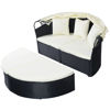 Picture of Outdoor Patio Furniture Round Daybed Retractable Sofa  - Black
