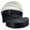 Picture of Outdoor Patio Furniture Round Daybed Retractable Sofa  - Black