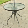Picture of Outdoor Patio Furture Set Table with 4 Folding Chars and Umbrella Gray 6 Pieces