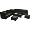 Picture of Outdoor Patio Garden Furniture Sofa Seat Set Poly Wicker Rattan - Black 8 pcs