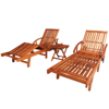 Picture of Outdoor Patio Sun Lounger Set Acacia - Wood 3 pcs