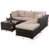 Picture of Outdoor Patio Wicker Furniture Seat Cushioned 4 Pieces