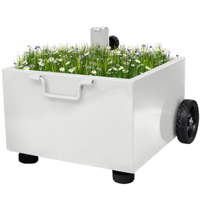 Picture of Outdoor Umbrella Stand Plant Pot - White