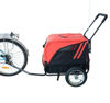 Picture of Pet Dog Stroller with Swivel Wheel and Bike Trailer - Red / Black