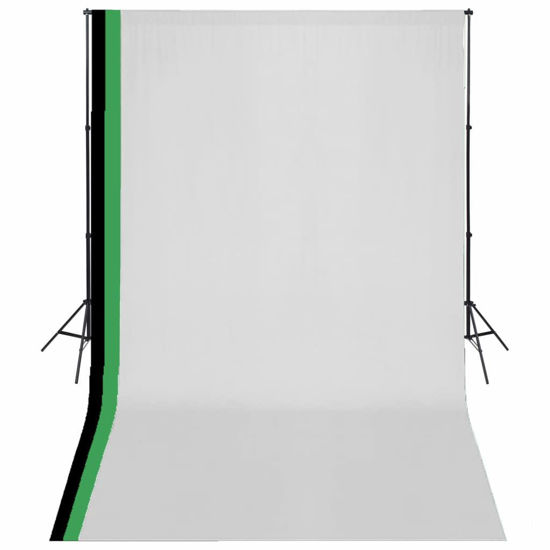 Picture of Photo Studio Kit 3 Cotton Backdrops Adjustable Frame 10x16.4 ft