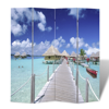 Picture of Room Divider Folding Double Sided Screen Beach Print 63 x 70 inch - 4-Panel