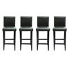 Picture of Set of 4 Modern Black Bar Stools Artificial Leather