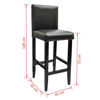 Picture of Set of 4 Modern Black Bar Stools Artificial Leather