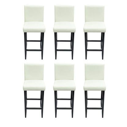 Picture of Set of 6 Modern White Artificial Leather Bar Stools