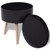 Picture of Side Table with Serving Tray Round 15.6"x17.5" Black