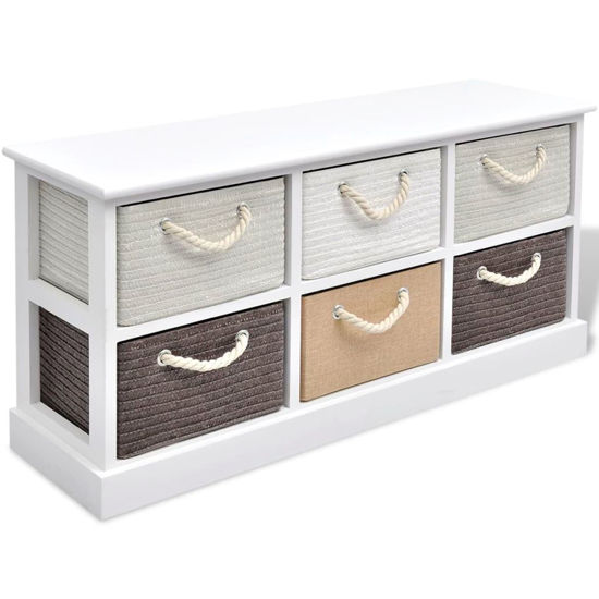 Picture of Storage Bench 6 Drawers Wood