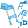 Picture of Toilet Potty Trainer Seat Chair with Ladder Step Up Stool for Toddler Blue