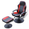 Picture of TV Armchair Recliner Artificial Leather Black and Red with Footrest