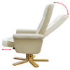 Picture of TV Armchair Recliner Artificial Leather Cream White with Footrest