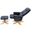 Picture of TV Recliner Armchair Artificial Leather with Footrest - Black